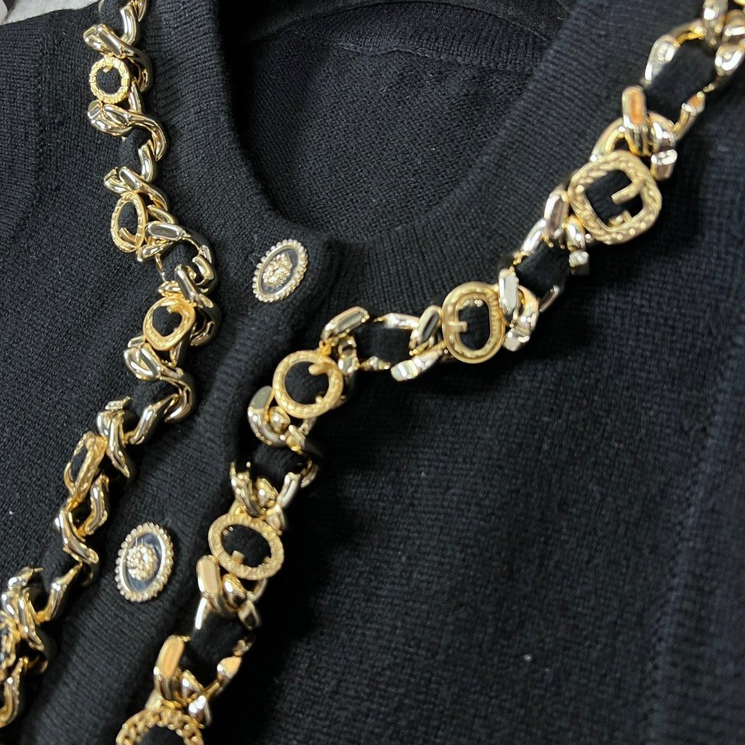 chain knitted vest 0724080604