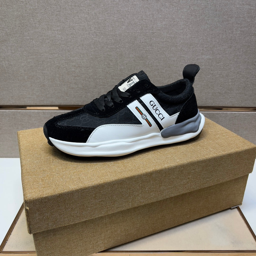 SUEDE CANVAS-PANEL SNEAKERS