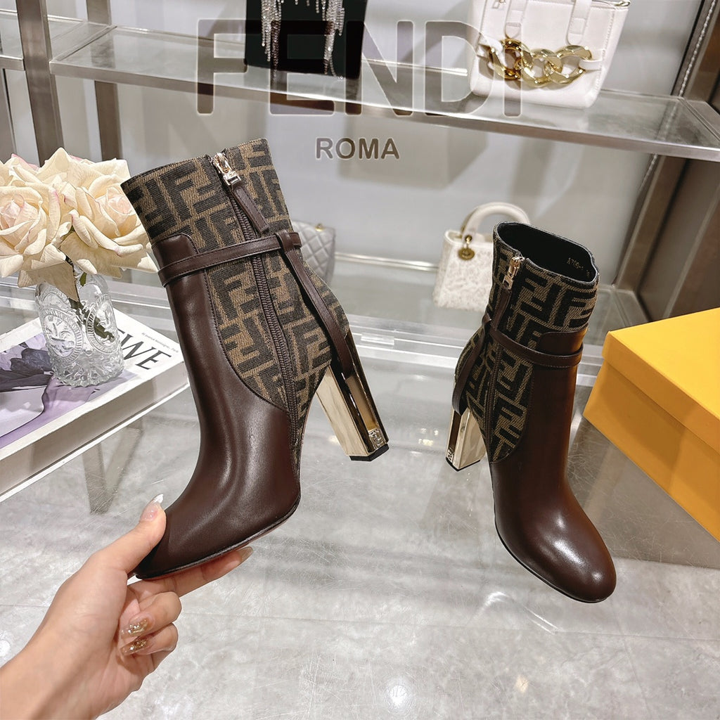 Round toe leather Delfina boots 1824111503