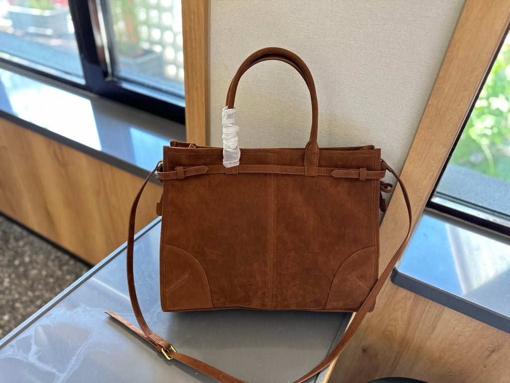 P waxed leather large capacity tote 0724082903