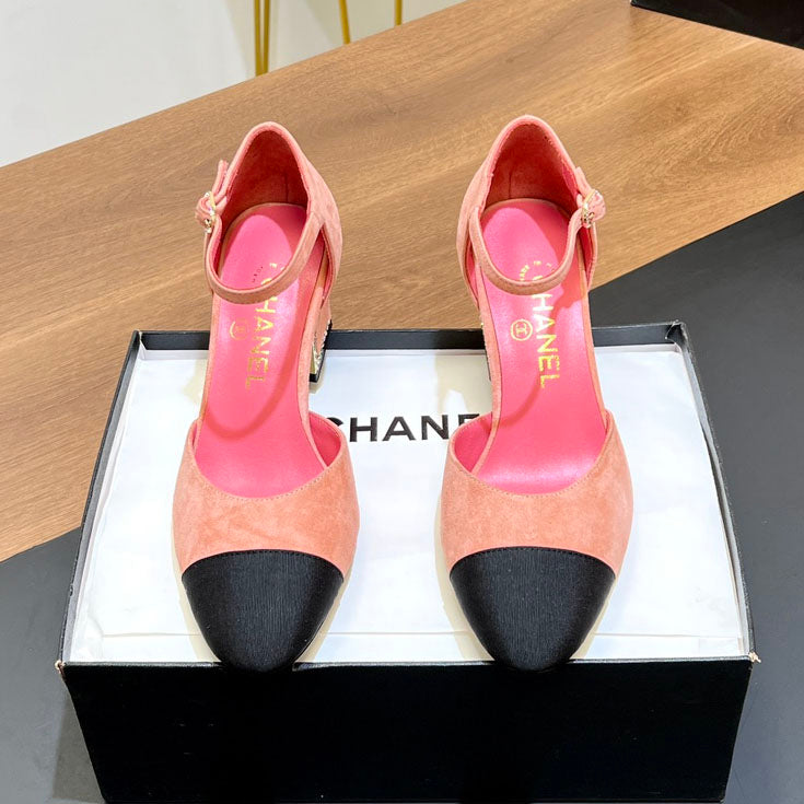 Rhinestone square heel high heels 1824082802