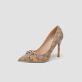 Stiletto Pointed Toe Leather High Heels 0823120601