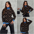 L fashion print sweater 0725042105