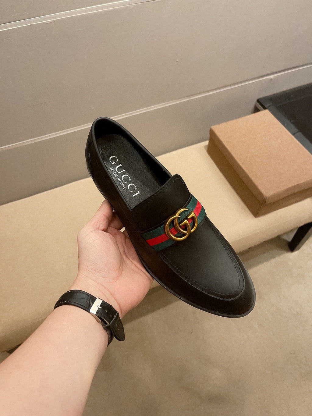 metal logo men's Loafers 0725082201