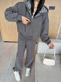 L new fashion hooded jacket and trousers suit 0724120503