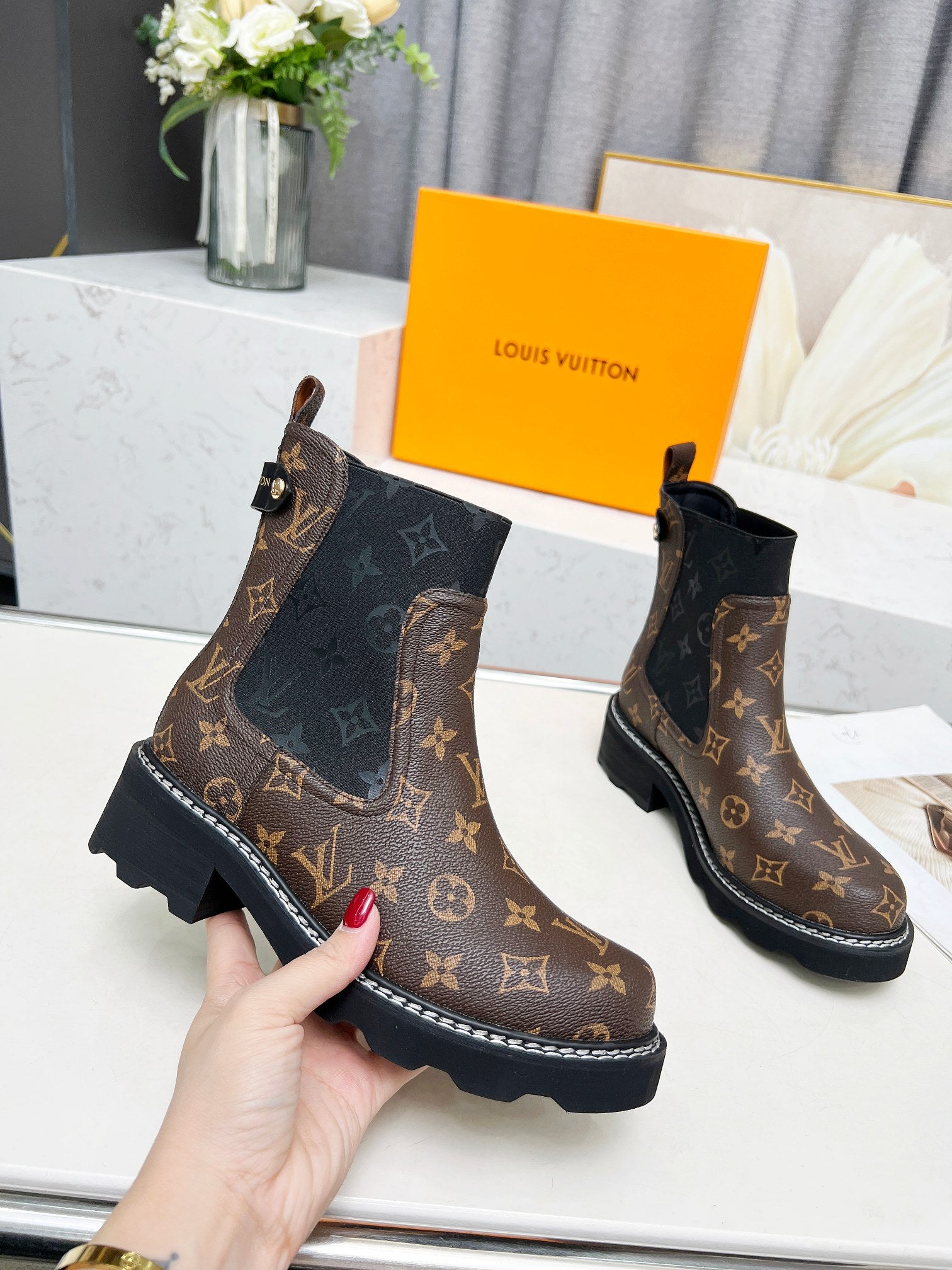 L classic printed women's boots 0725091602