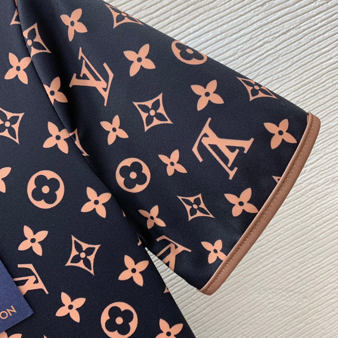 V all over presbyopia letter logo printed slim fit dress 0724052302