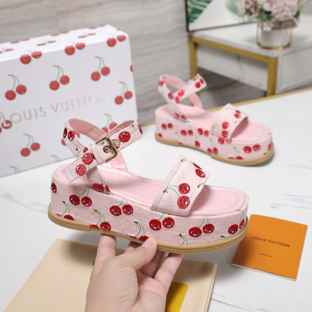 L fashion new cherry thick-soled sandals 0725072106