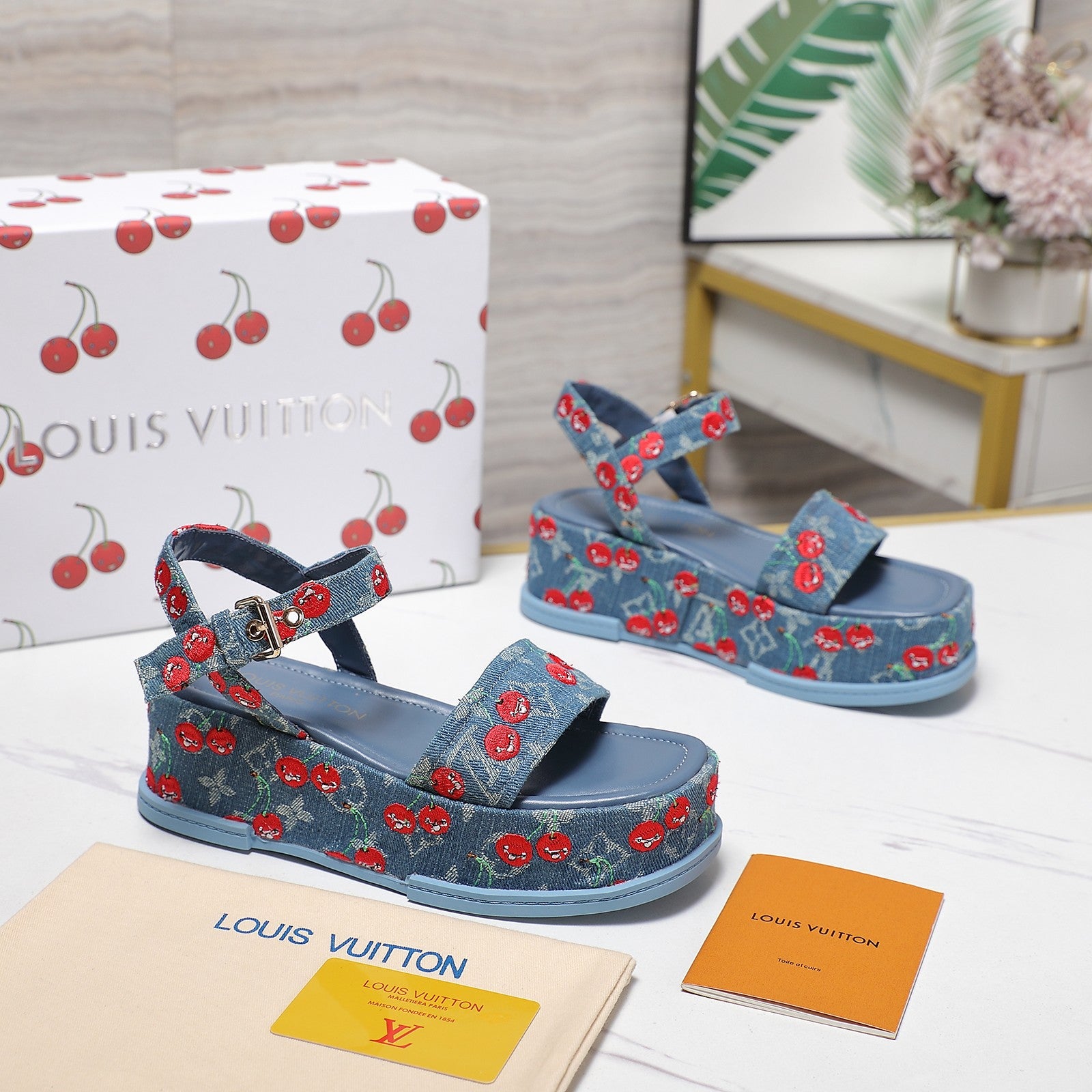 L fashion new cherry thick-soled sandals 0725072106