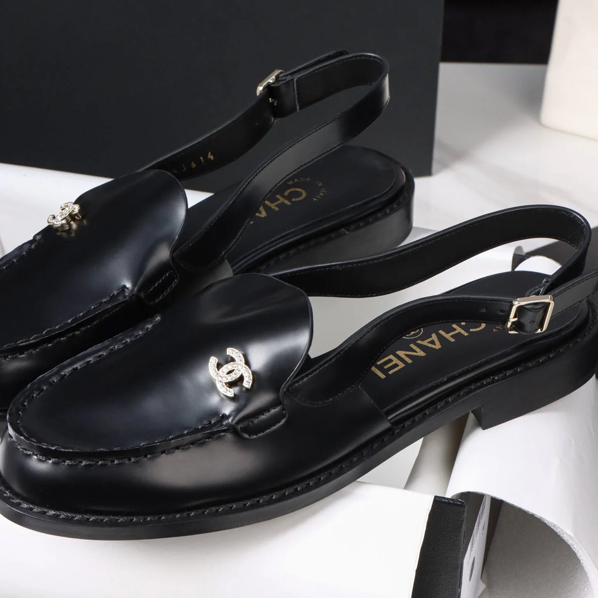 Women's Black Slingback Loafers