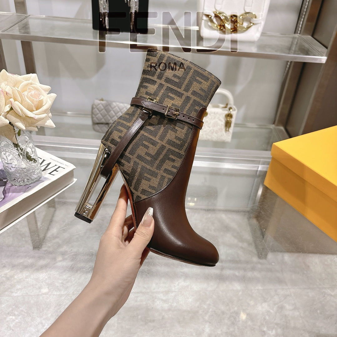 Round toe leather Delfina boots 1824111503