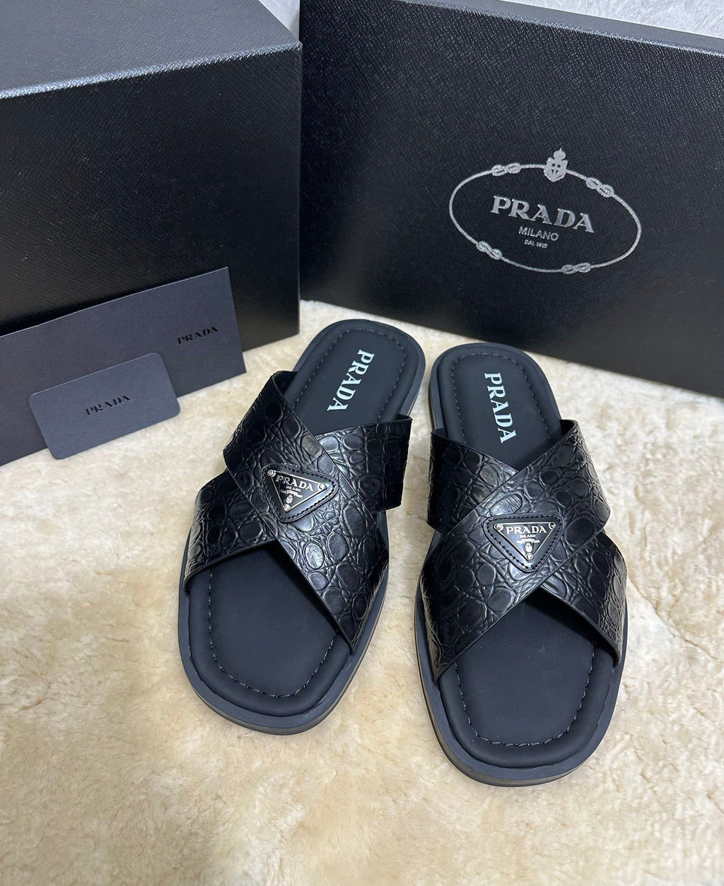 Pr Men's Crocodile Leather Slippers 0726042102
