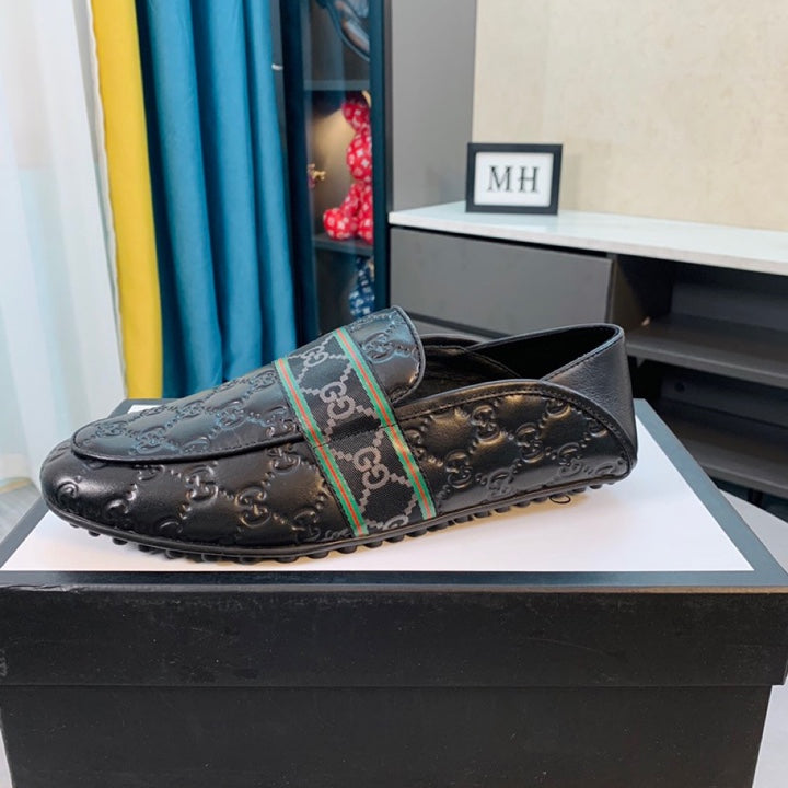 Men's Classic Black Print Loafers 2