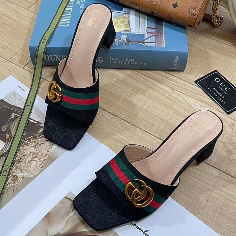 Fashion printed thick sole sandals PD10052622