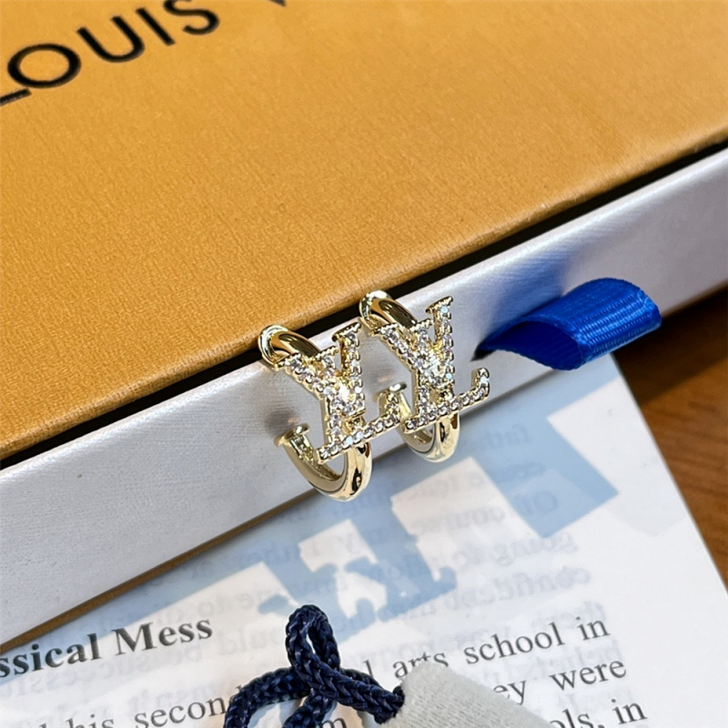 Luxury Rhinestone Letter Small Hoop Earrings XZ1326092804