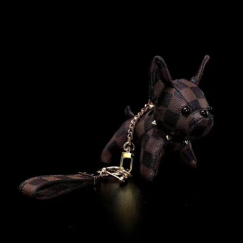 Cute Leather Dog Pendant Keychain 0823121104