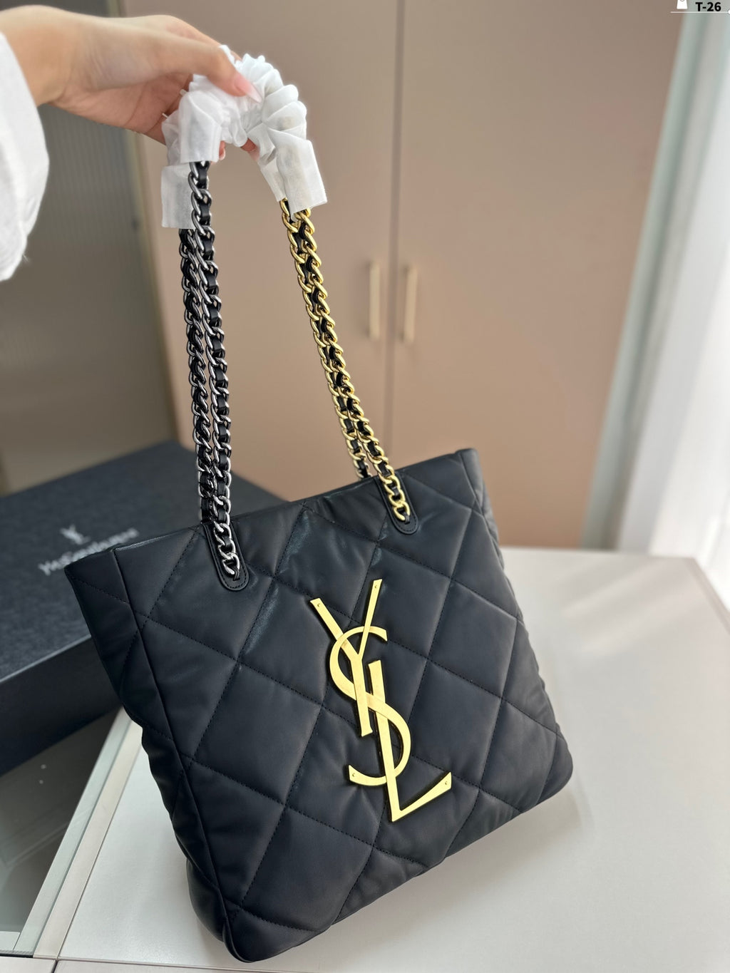 Y fashion rhombus chain tote bag 0724061208