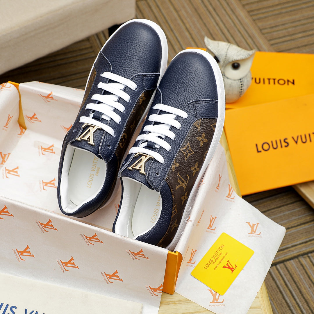 L classic monogram leather flat sneakers 0724122410