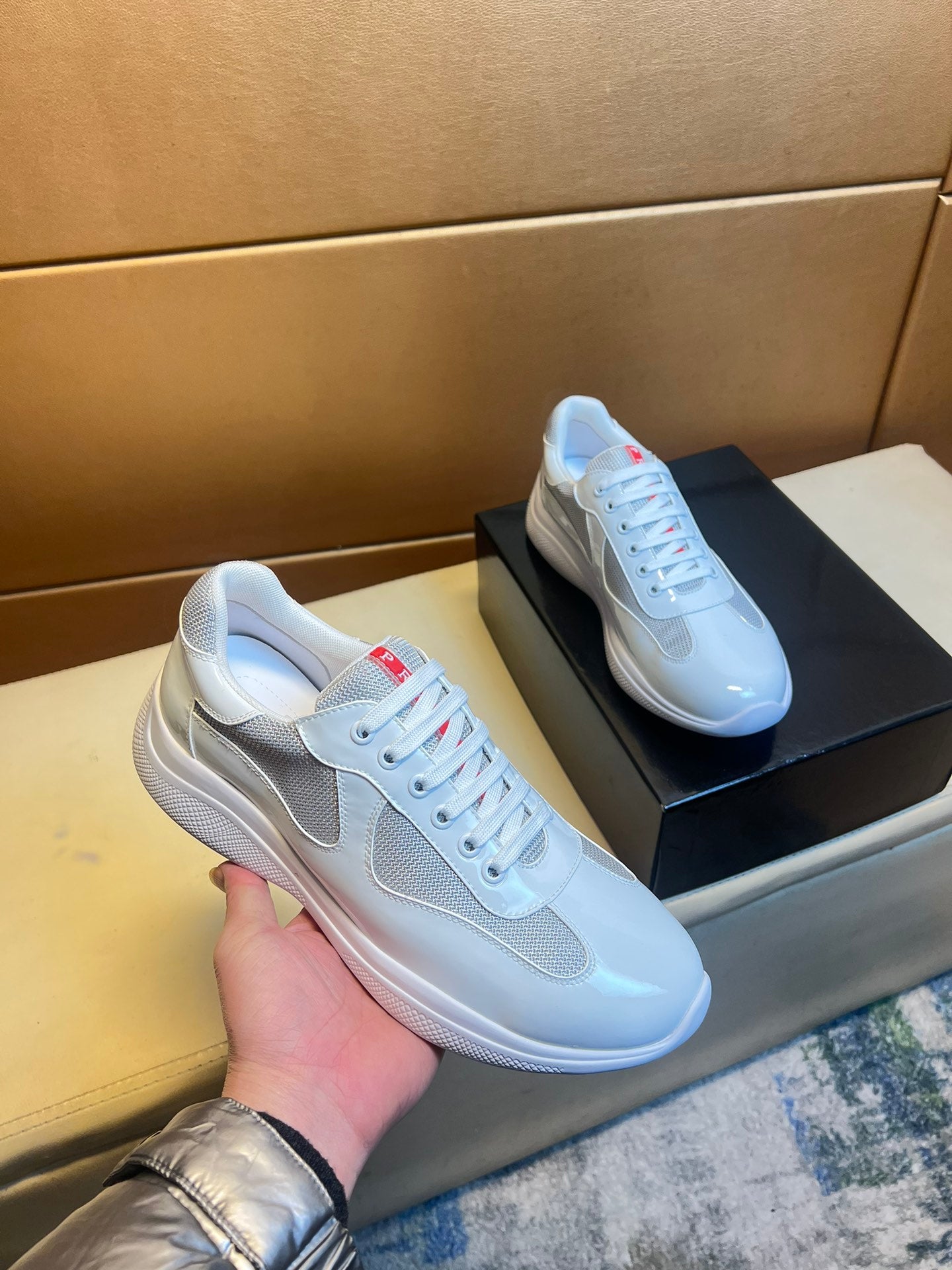 P classic patent leather sneakers 0724112004