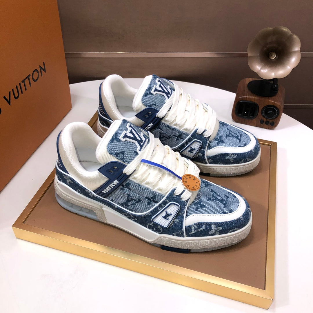 L trainer fashion denim print sneakers 0725032704