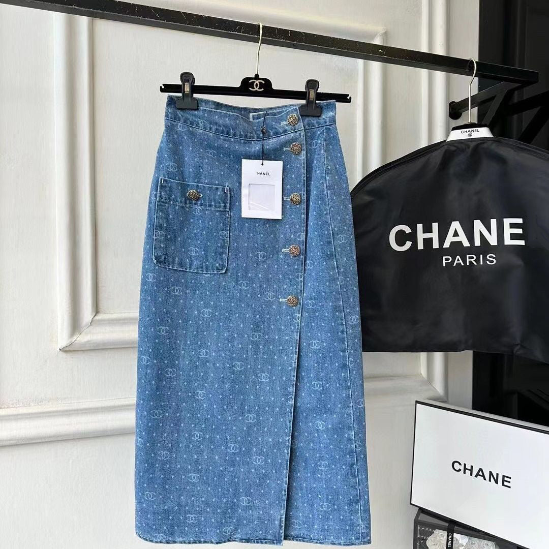 Fashion denim split skirt PD10052511