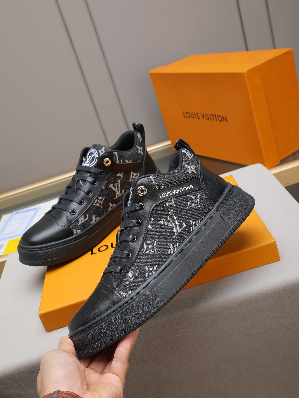 New printed men's high-top sneakers 0725121803
