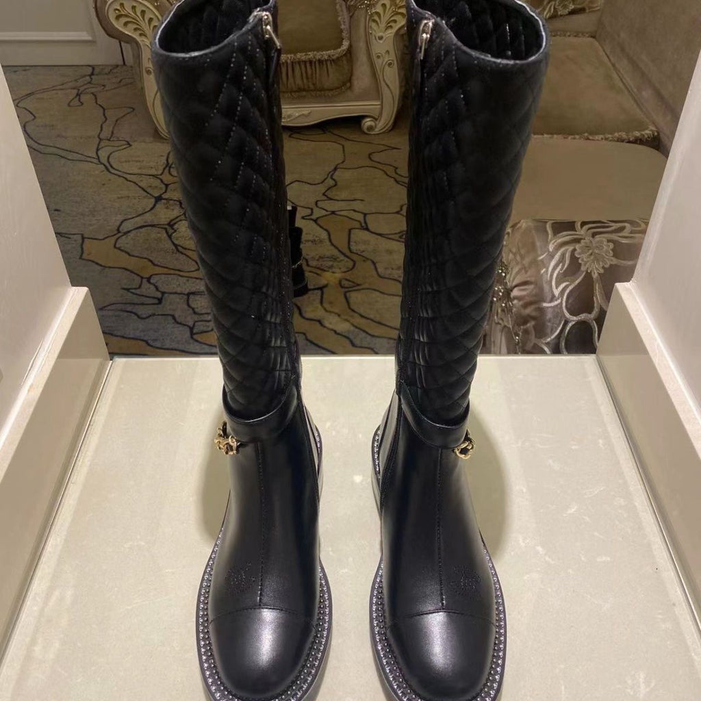 rhombus metal chain boots 1824092702
