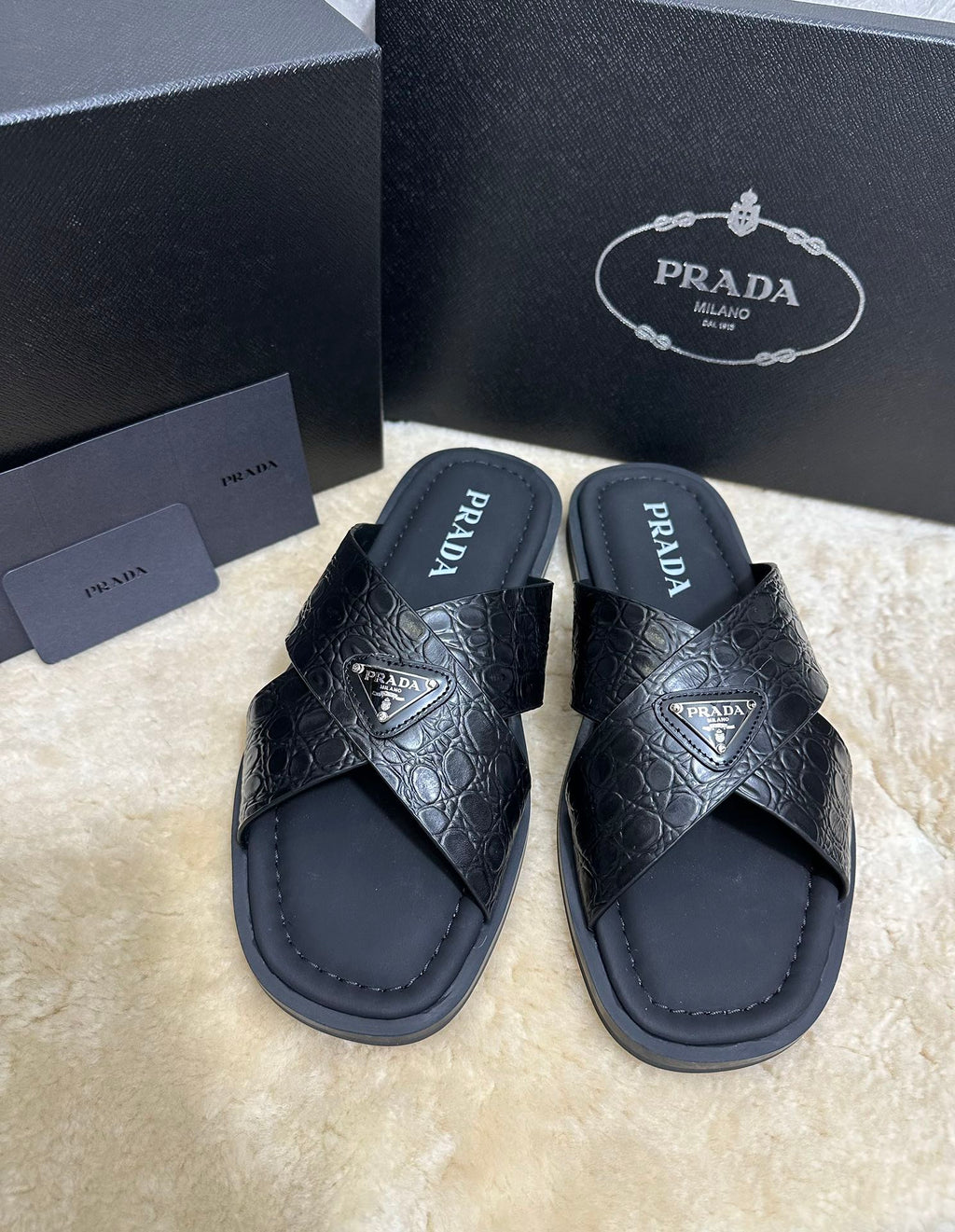 Pr Men's Crocodile Leather Slippers 0726042102