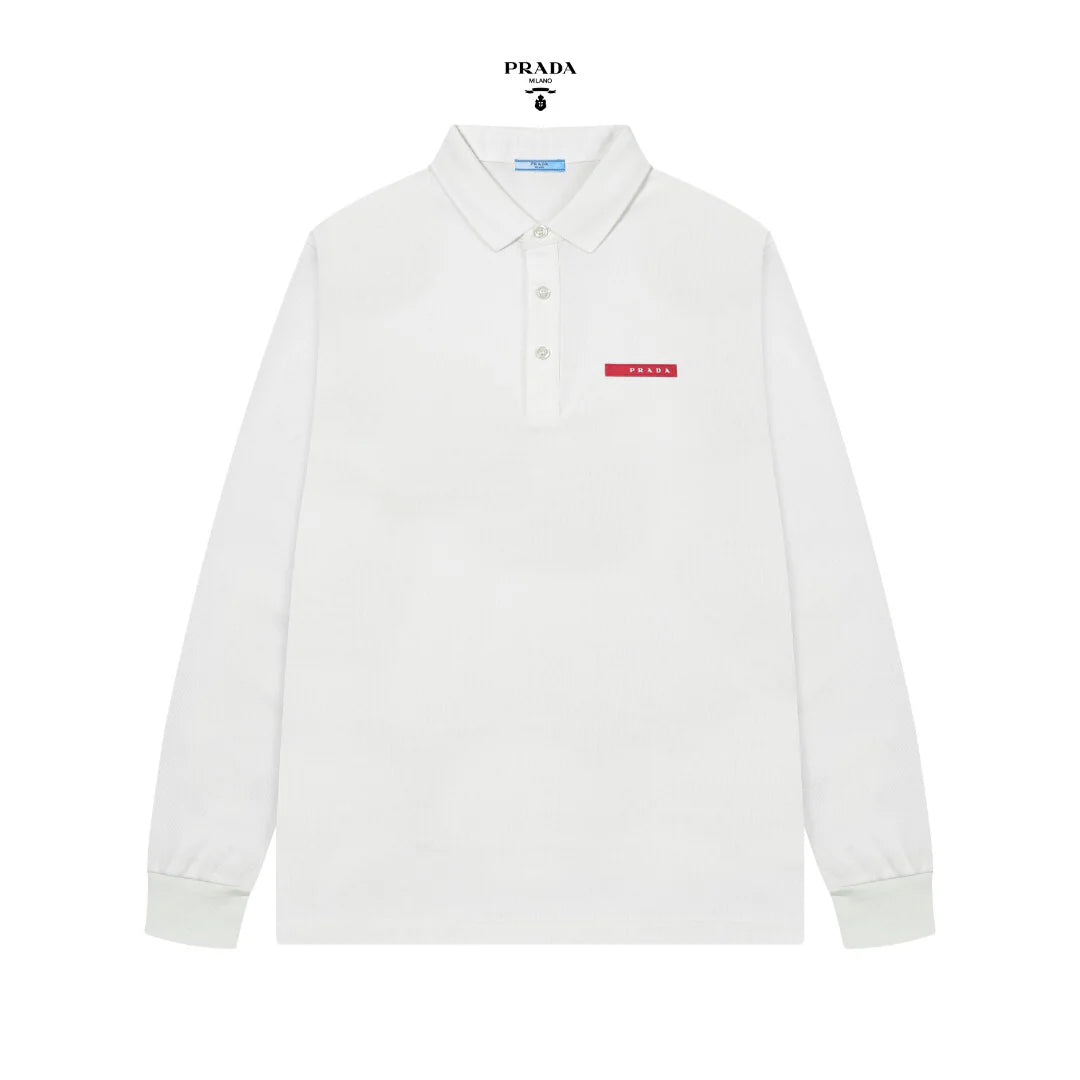 New Men's Business Casual Long-Sleeve Collared Polo Shirt 1025110407
