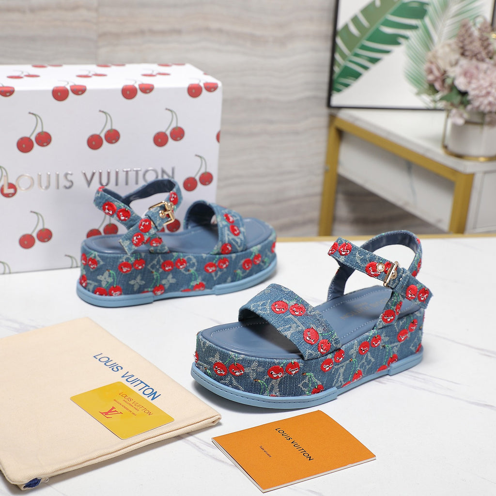 L fashion new cherry thick-soled sandals 0725072106