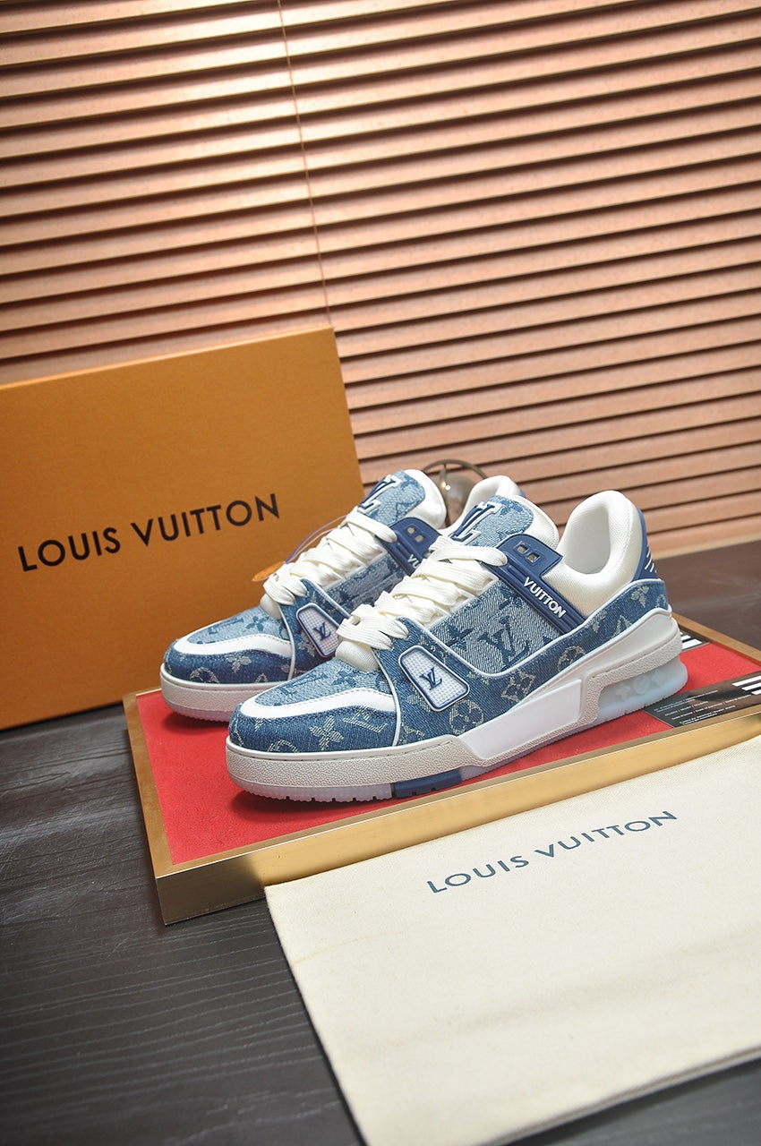 L trainer fashion denim print sneakers 0725032704