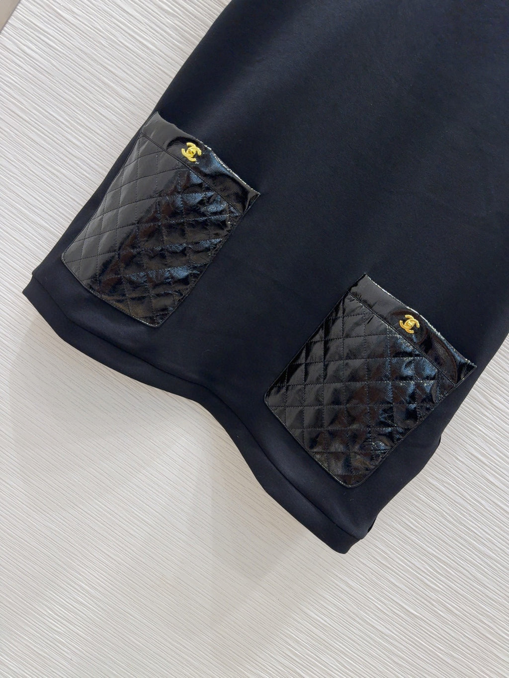 round neck stitching diamond patent leather short sleeves 0724121106