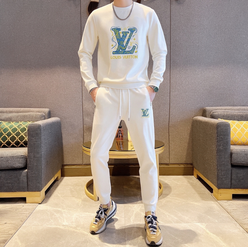 New Fashion Plus Size Men's Letter Sweatshirt Set SJ1326101409