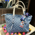New casual versatile denim embroidered shoulder handbag 1024070902