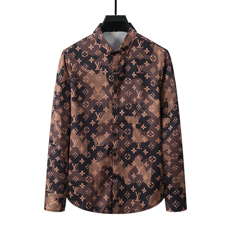 New Letter Print Men's Casual Shirts Trendy Men's Personality Shirts