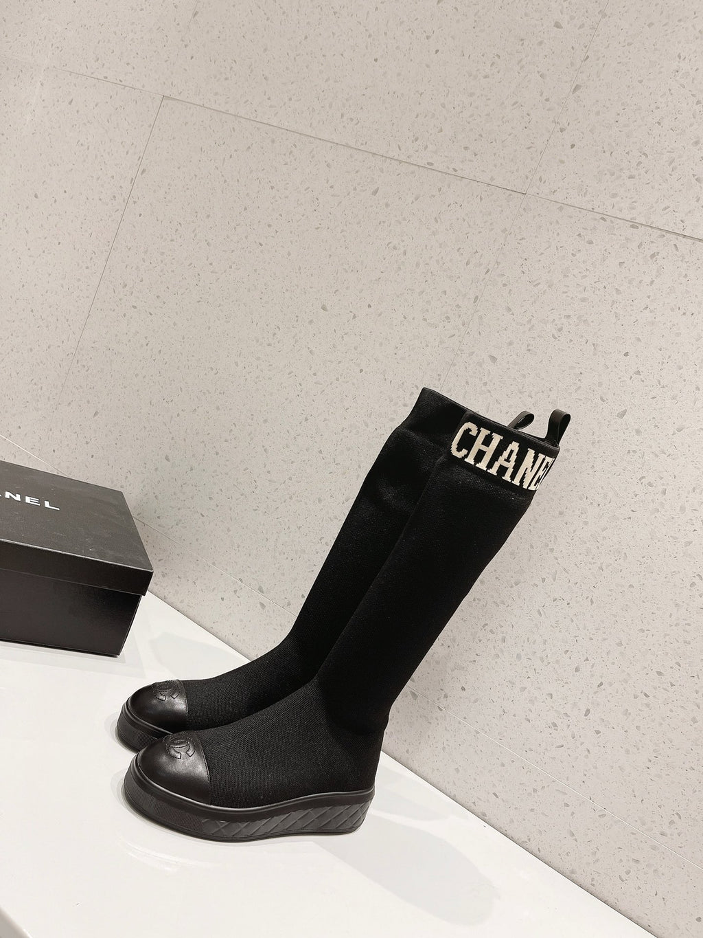 23 New CL classic letter embroidered stretch boots XC0423101303
