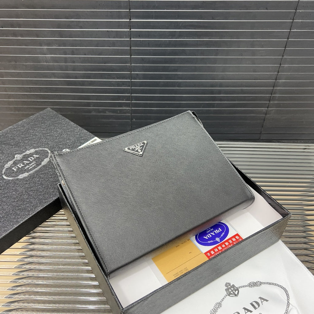 P triangle logo clutch bag clip bag men's bag 0724101414