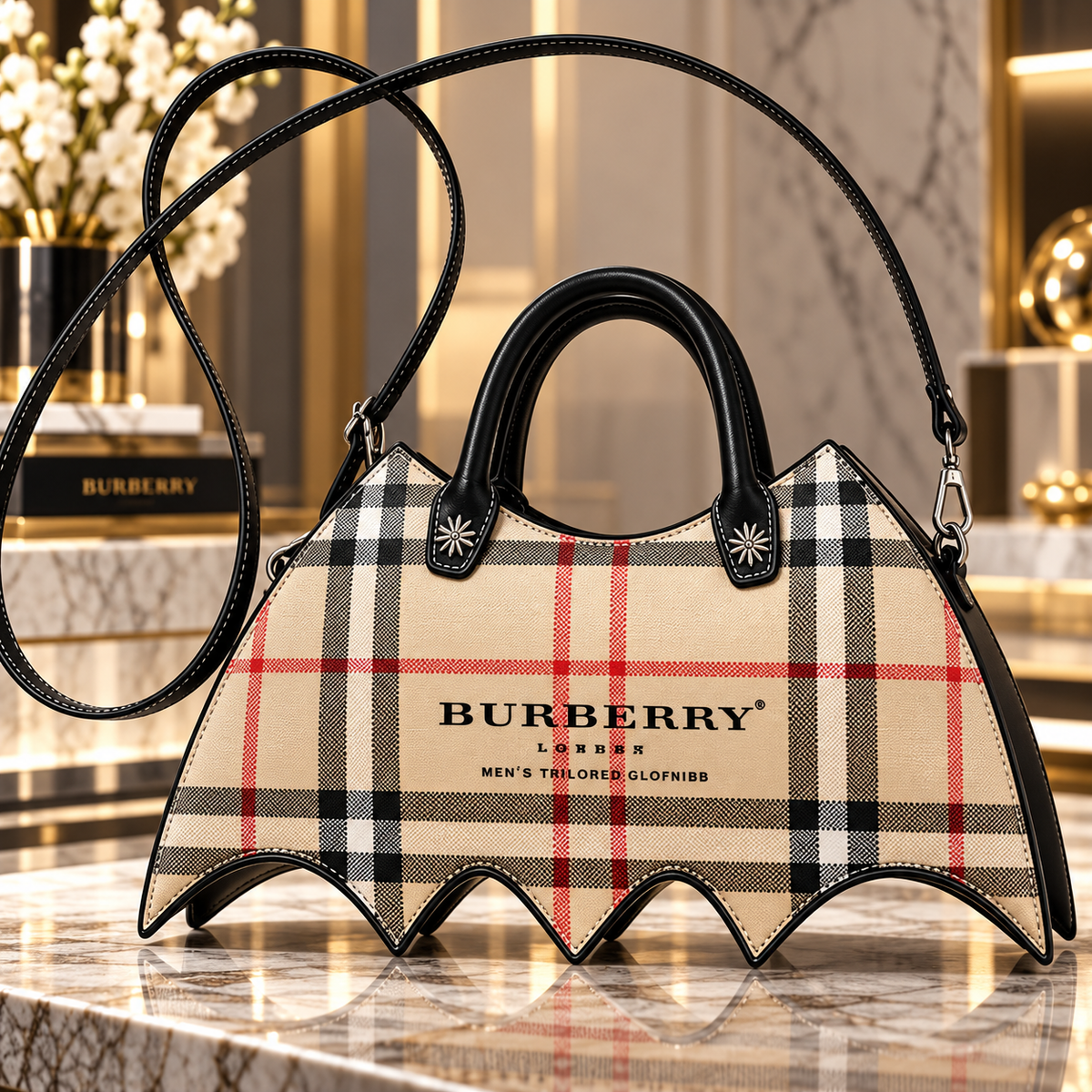 New Stylish Leather BBR Bat Handbag 3D1326101204
