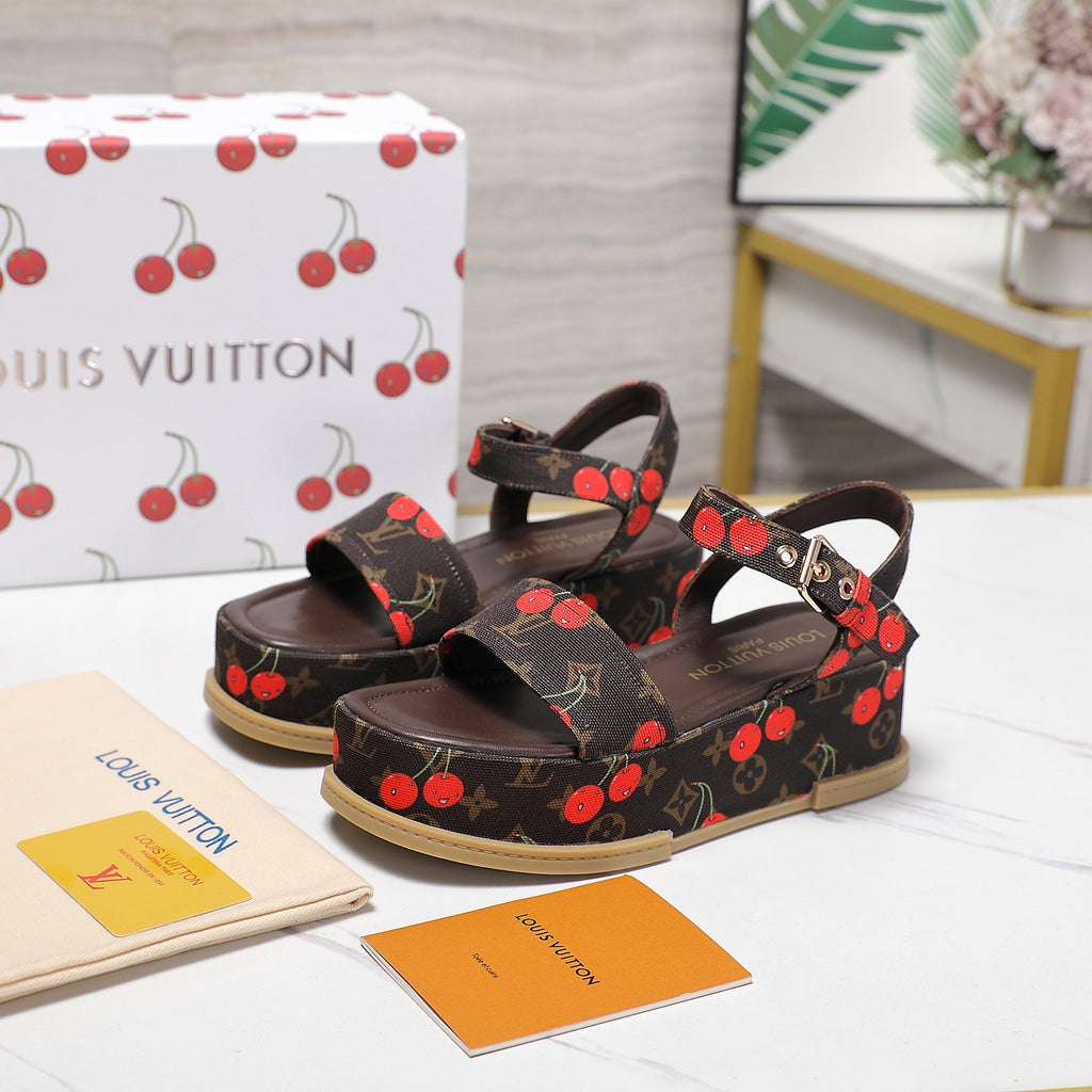L fashion new cherry thick-soled sandals 0725072106