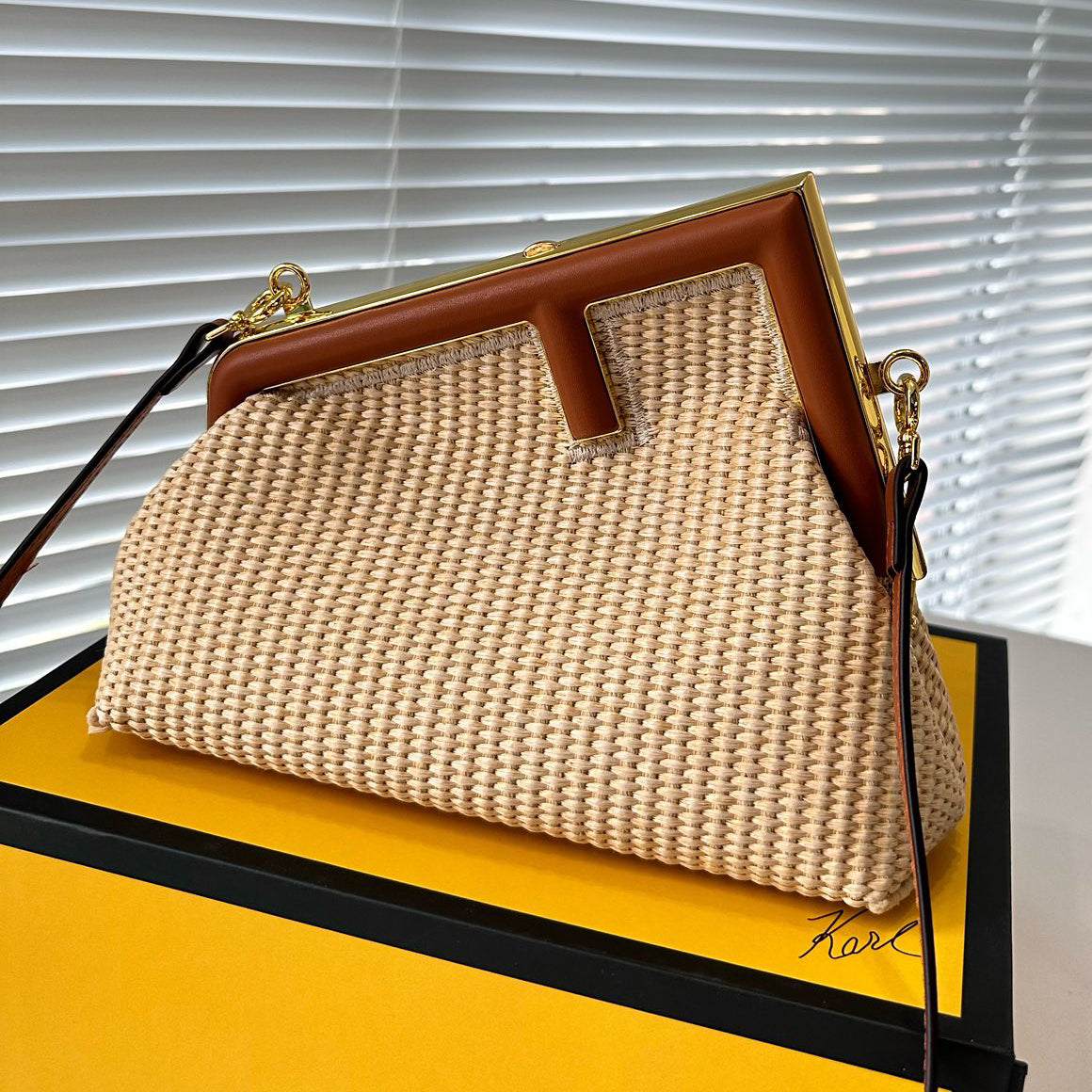 fashion F shape straw shoulder bag 0724041128