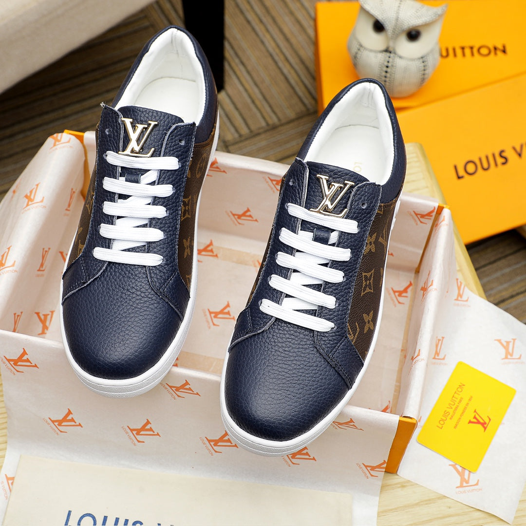 L classic monogram leather flat sneakers 0724122410