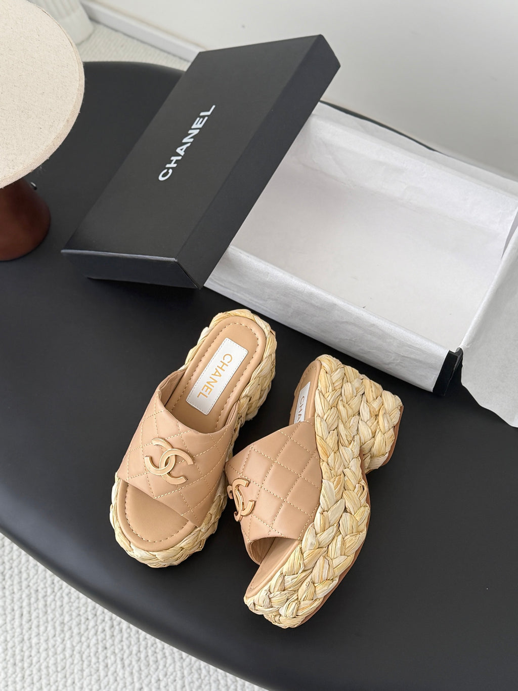 Stylish women's platform woven slippers 0726051901