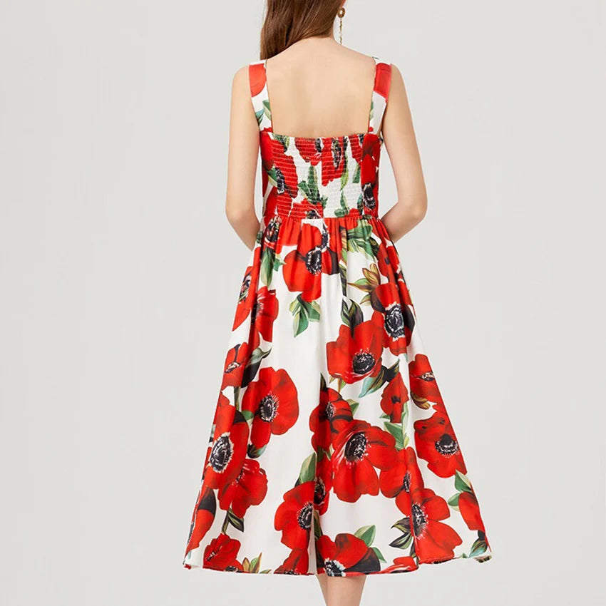 Luxurious fashion printed backless long dress 1024052708