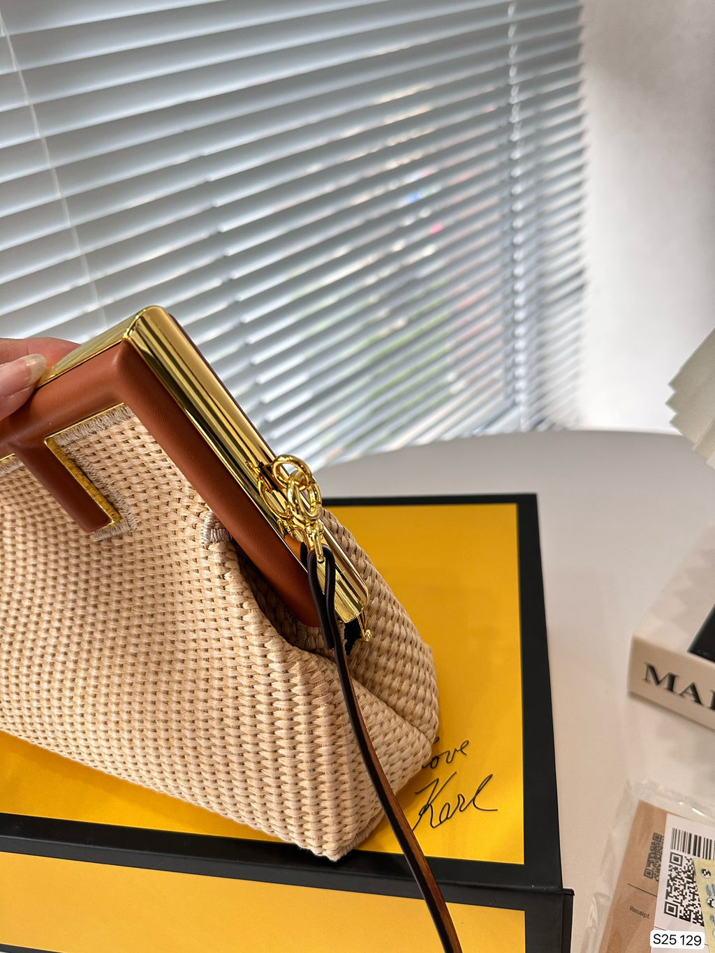 fashion F shape straw shoulder bag 0724041128