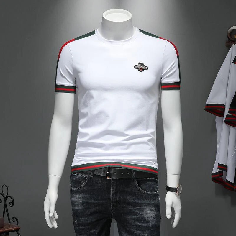 Fashion Small Bee Embroidery Short Sleeve T-shirt 1024060609