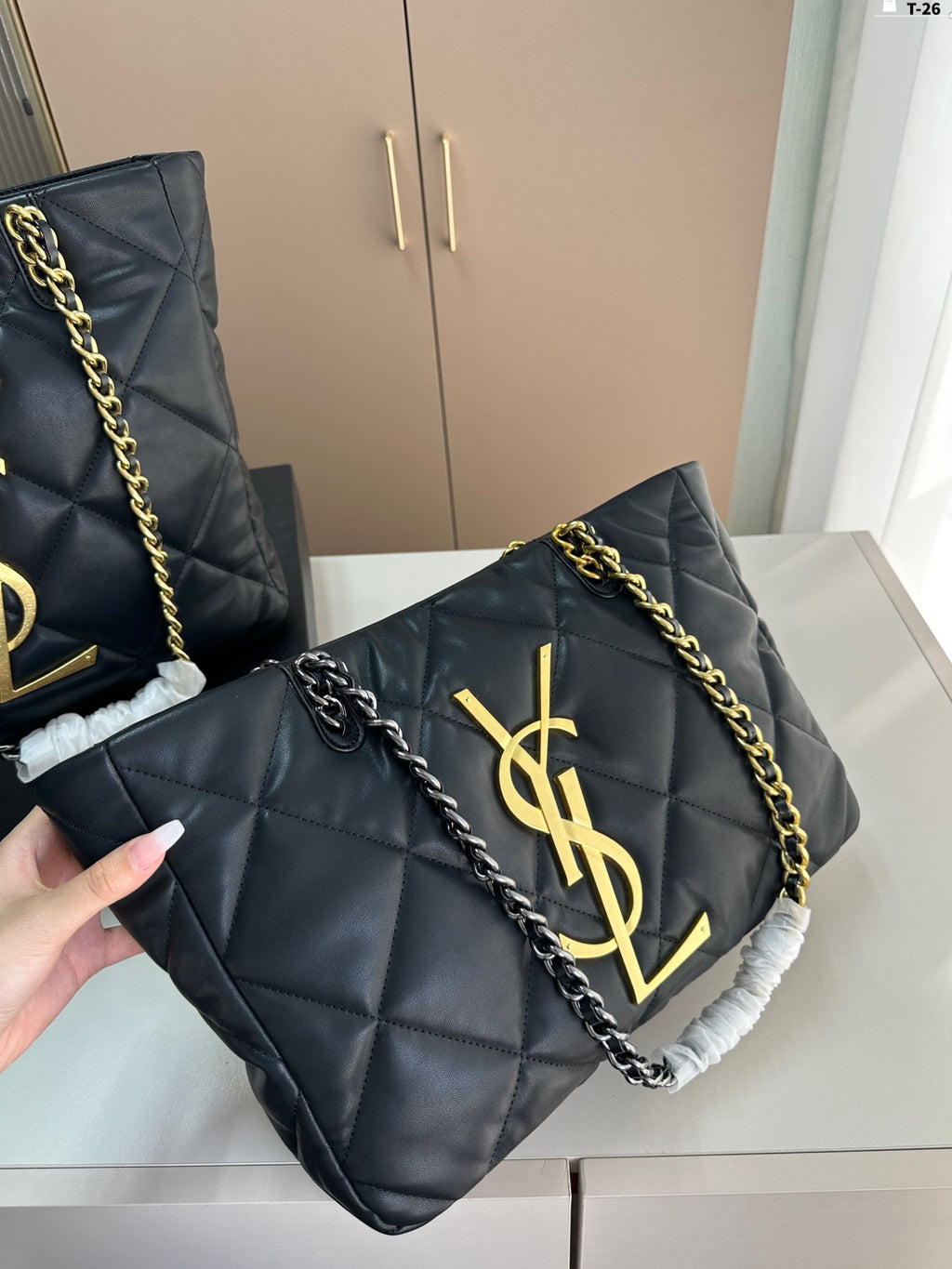 Y fashion rhombus chain tote bag 0724061208