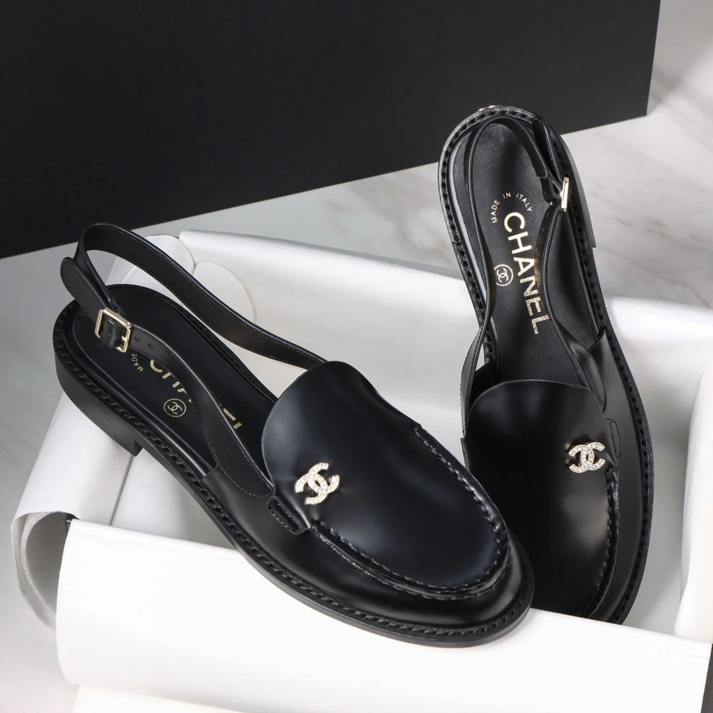 Women's Black Slingback Loafers