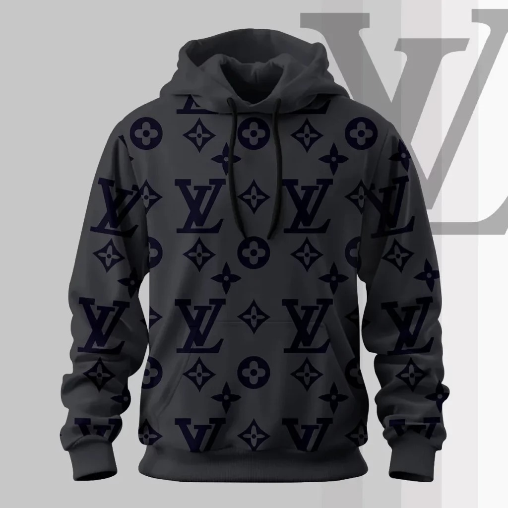 V Logo brown Loose printed hooded 3D0725110901