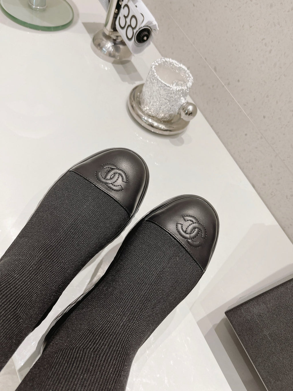 23 New CL classic letter embroidered stretch boots XC0423101303