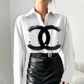 High quality fashion versatile printed long sleeve shirt 3D1024051424